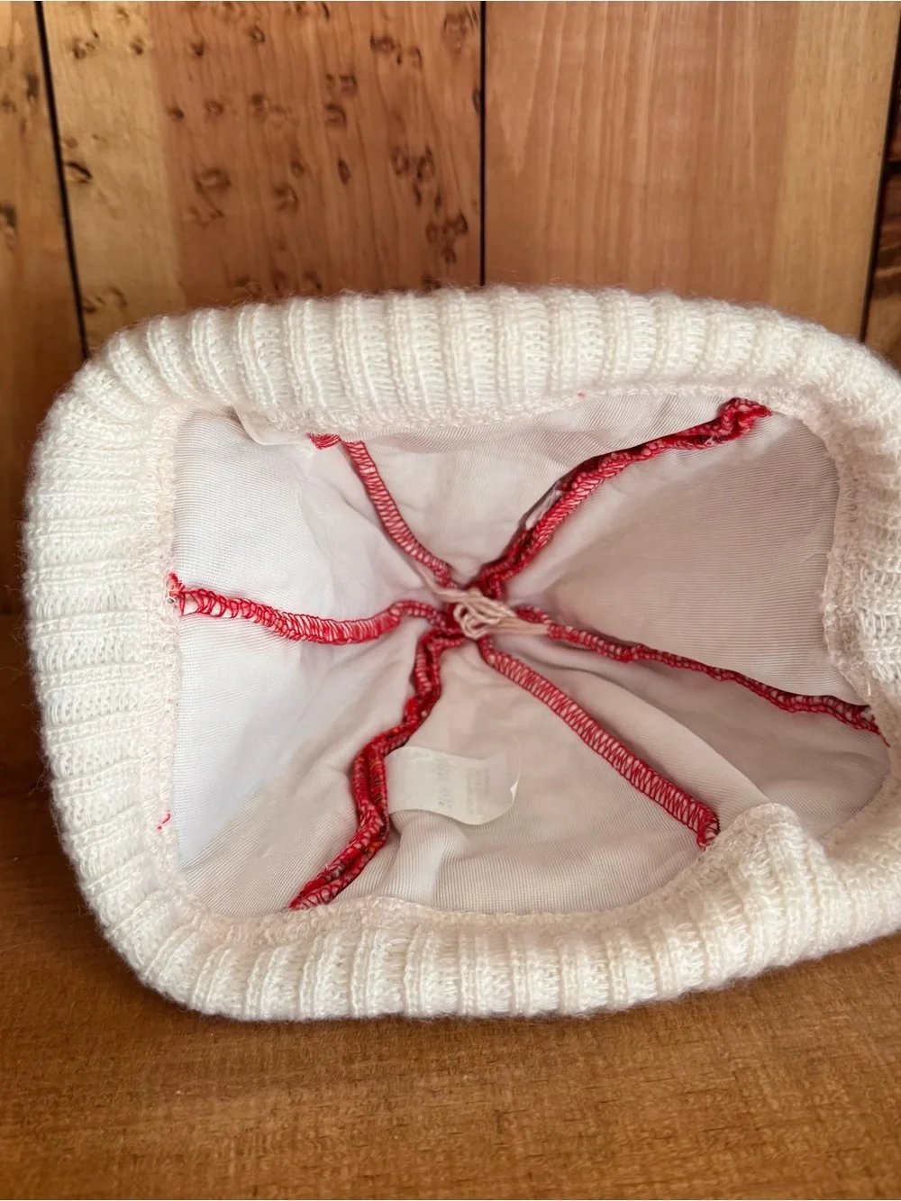 Vintage paper tag Levi floral children’s hat with white ribbed edge and Pom Pom